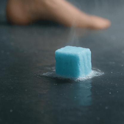 Men’s aromatherapy shower steamer releasing essential oils during shower